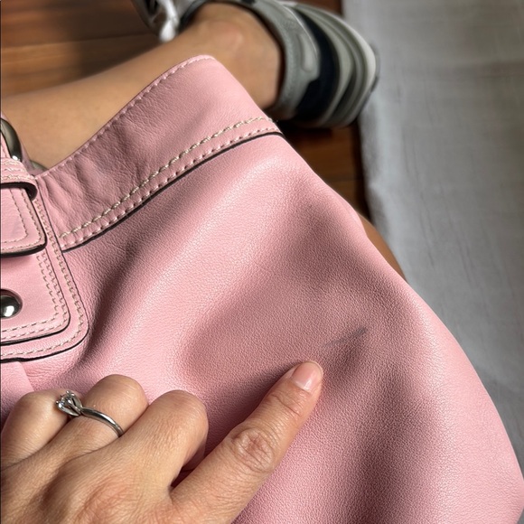 Coach Soft Pink Leather Shoulder Bag - Picture 6 of 10